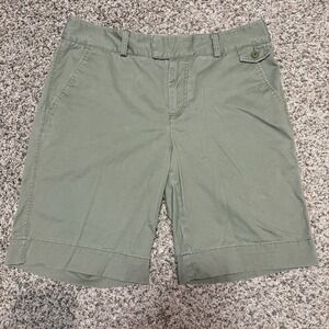 Dockers Women's Chino Shorts Size 12 Olive Green Stretch Mid Rise Casual